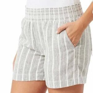 Briggs LIKE NEW linen pull on pocket casual stripe shorts size XL